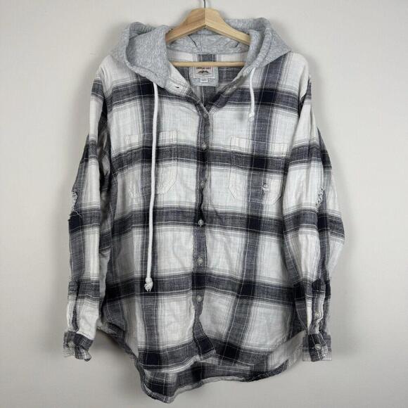 Lot-3 American Eagle Flannel Shirt Women’s Large Check Plaid Boyfriend Fit Soft - Picture 13 of 15